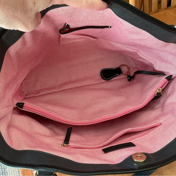 Dooney & Bourke Pebble Leather Dark Gray Tote w/ accessories - Picture 9 of 16